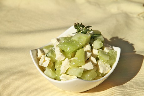 Feta mit Honigmelone und Gurke