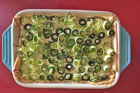 Blätterteig-Pie mit Zucchiniröschen