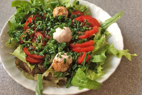 Sommersalat mit Ziegenkäsebällchen