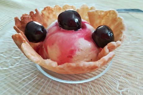 Waffelschale mit Eis