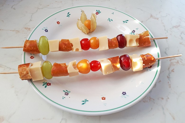 Laugenbrezel-Spieße