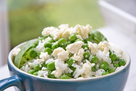 Erbsen - Reis mit Feta