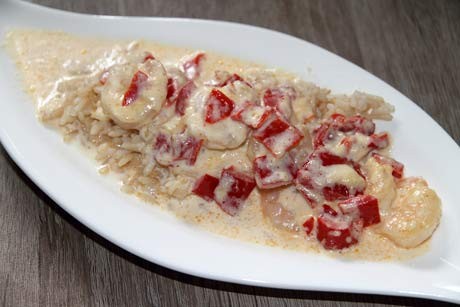 Garnelen in Paprika - Parmesan - Sauce