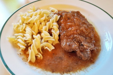 Rindsschnitzel mit Saft