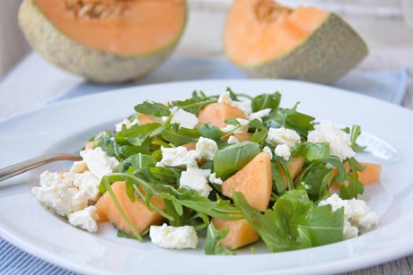 Rucola - Salat mit Melone und Feta