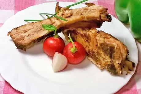 Schweineripperl in Biermarinade aus dem Backrohr