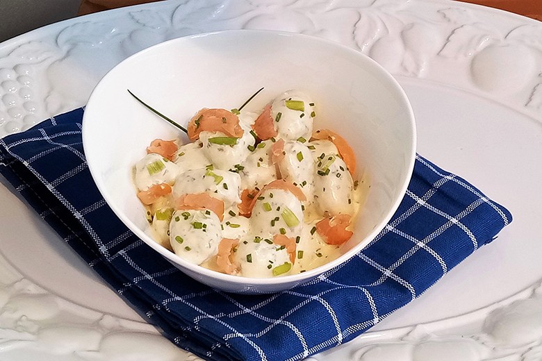 Gnocchi mit Lachs und Schnittlauch