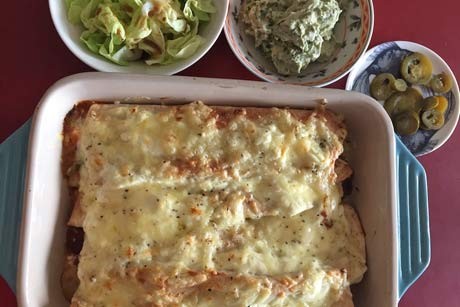 Vegetarische Burritos mit Bohnen-Tomatensauce