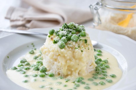 Erbsen - Sauce mit Parmesan
