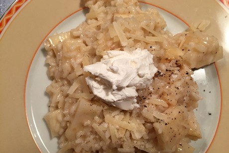 Sellerierisotto mit Ziegenfrischkäse