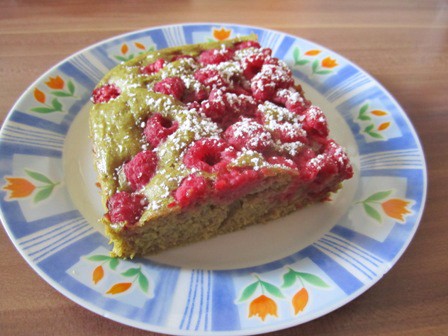 Himbeerkuchen mit Kürbiskernöl