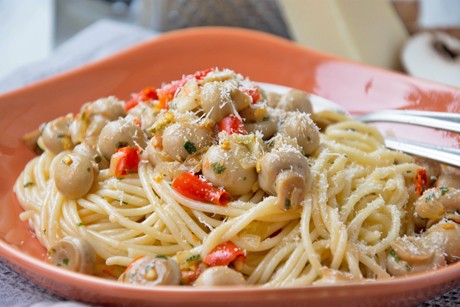 Scharfe Champignon - Spaghetti
