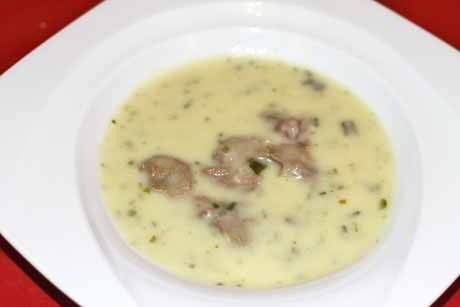 Lauchcremesuppe mit Rind