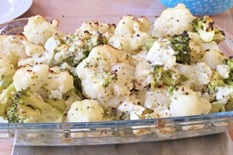 Brokkoli-Karfiol-Frischkäse-Gratin