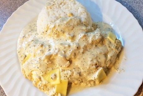 Kabeljau in Dillsauce