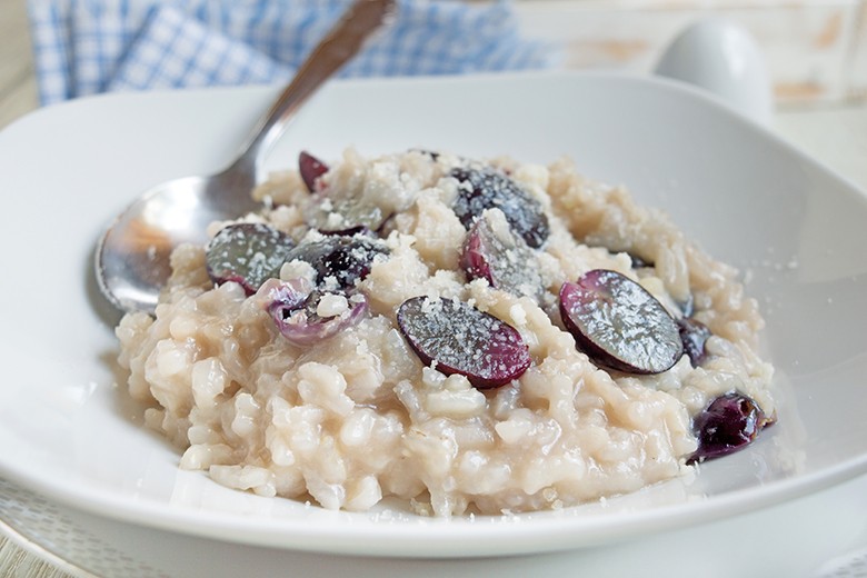 Schilcher-Risotto mit Weintrauben