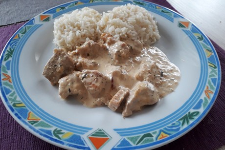 Putengeschnetzeltes in Frischkäsesauce