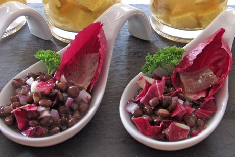 Amuse Bouche - Linsen-Radicchio-Salat