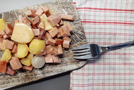 Speck-Leberkäse-Pfanne