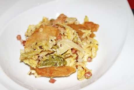 Knödelgröstl mit Kohl