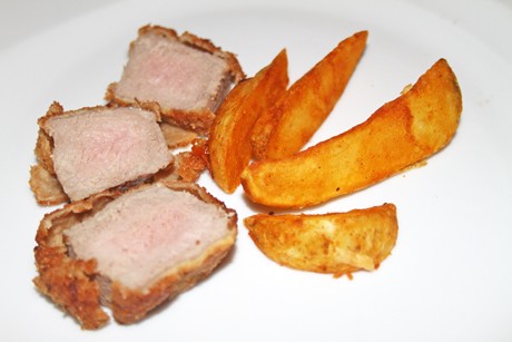 Gebackenes Wildschweinrückensteak