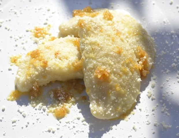 Erd&auml;pfeltaschen mit Apfel und Balsamessigbutter