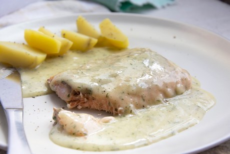 Lachs in Obersauce