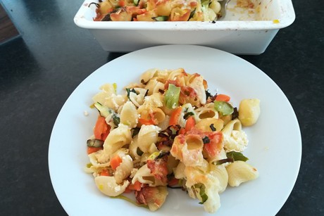 Nudel-Gemüse-Gratin
