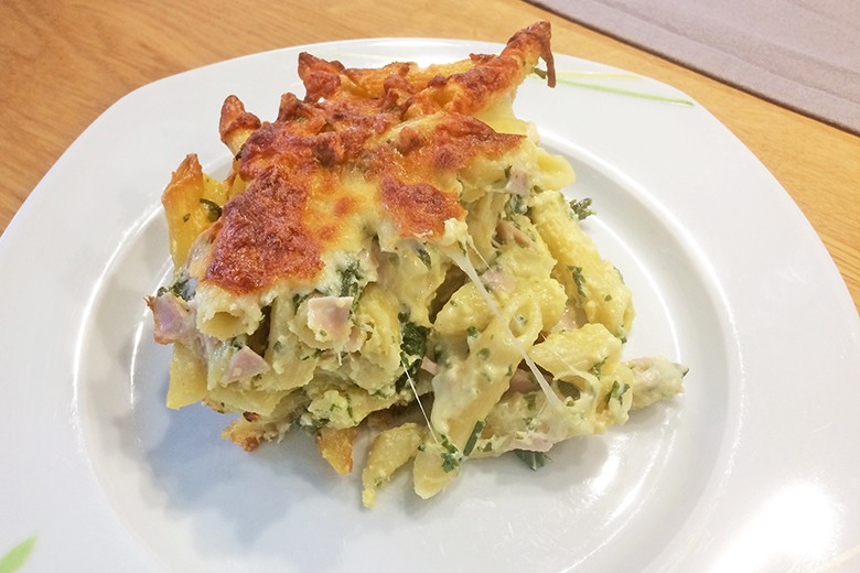 Nudelauflauf mit Bärlauch