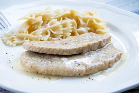 Naturschnitzel in Cognacsauce
