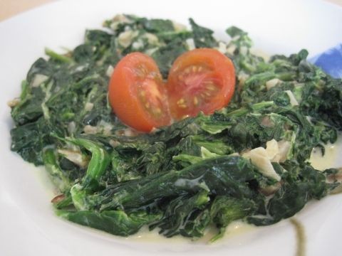 Spinat (gebraten) mit Zwiebeln