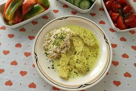 Putenfleisch mit Reis