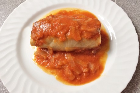 Krautroulade in Paprikasauce