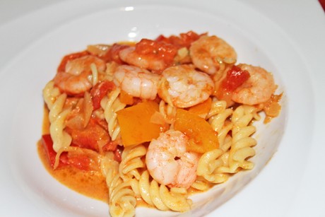 Garnelen in scharfer Paprika-Sauce