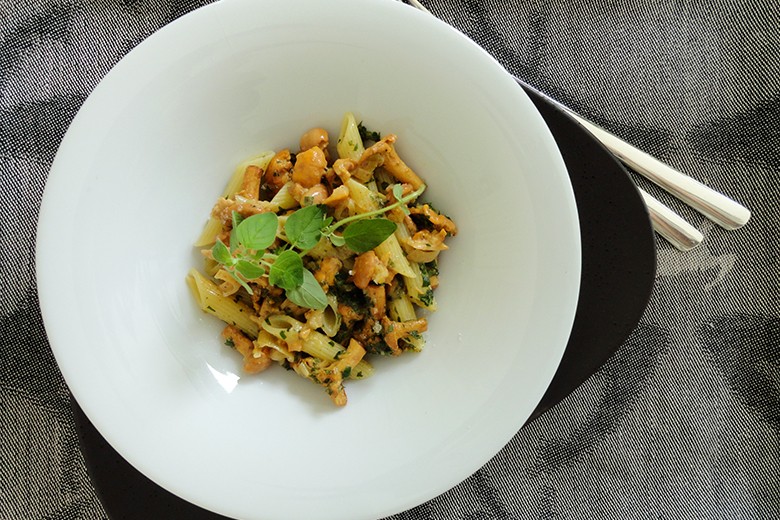 Penne in Eierschwammerlsauce