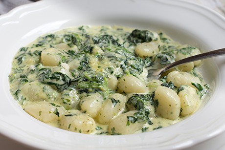 Gnocchi mit Spinat und Parmesan