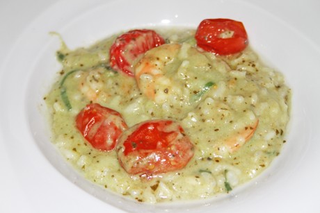 Zucchini - Risotto mit Garnelen