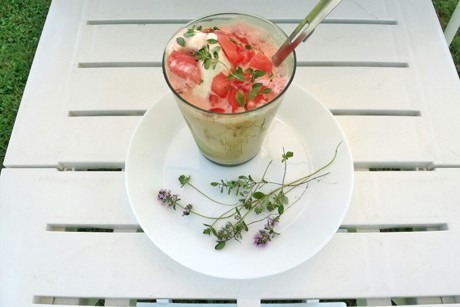 Melonen-Smoothie mit Vanilleeis