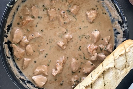 Puten-Geschnetzeltes in Pfeffersauce