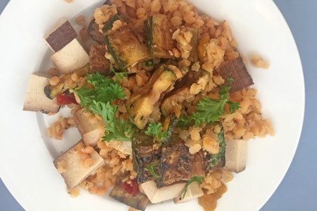 Linsensalat mit Räuchertofu