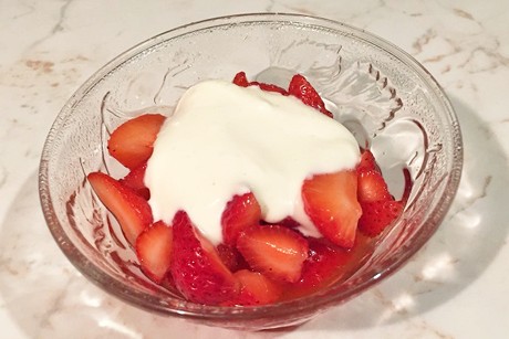 Erdbeeren mit Schlag