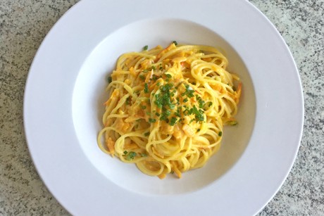 Spaghetti in Kürbissauce