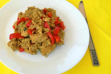Putenreisfleisch mit Paprika