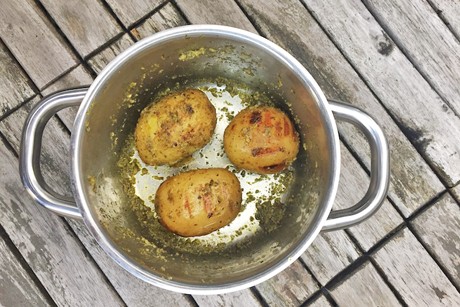 Pesto-Erdäpfel vom Grill