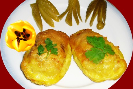 Kartoffeln gefüllt mit Forellenpüree