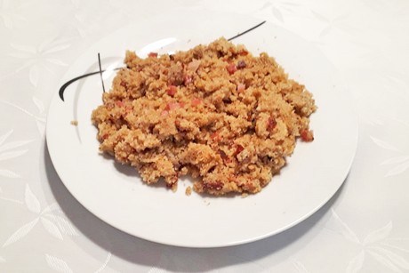 Grießbrei mit Speck