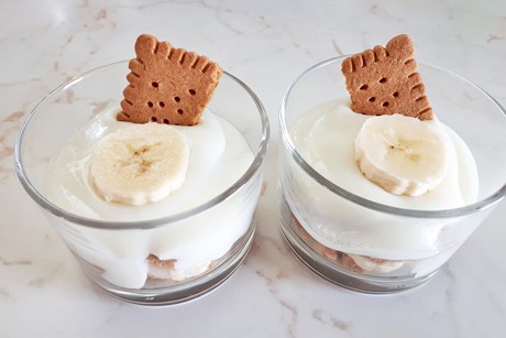 Schnelles Bananenpudding Schichtdessert