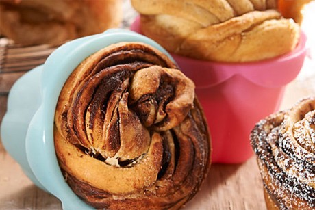 Cruffins mit Schokolade und Zimt