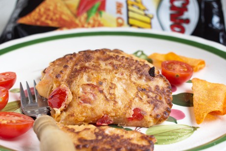 Würzige Pancakes mit Chips