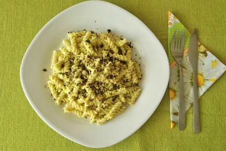 Dinkel-Dralli mit Kürbiscreme